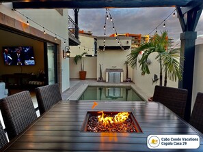 Outdoor dining - FREE Cart&Cruise-NO FEE!CCVQuivira-3BRCasa, PvtPool/Firepit,Rooftop,Sea,Resorts (Cabo San Lucas)