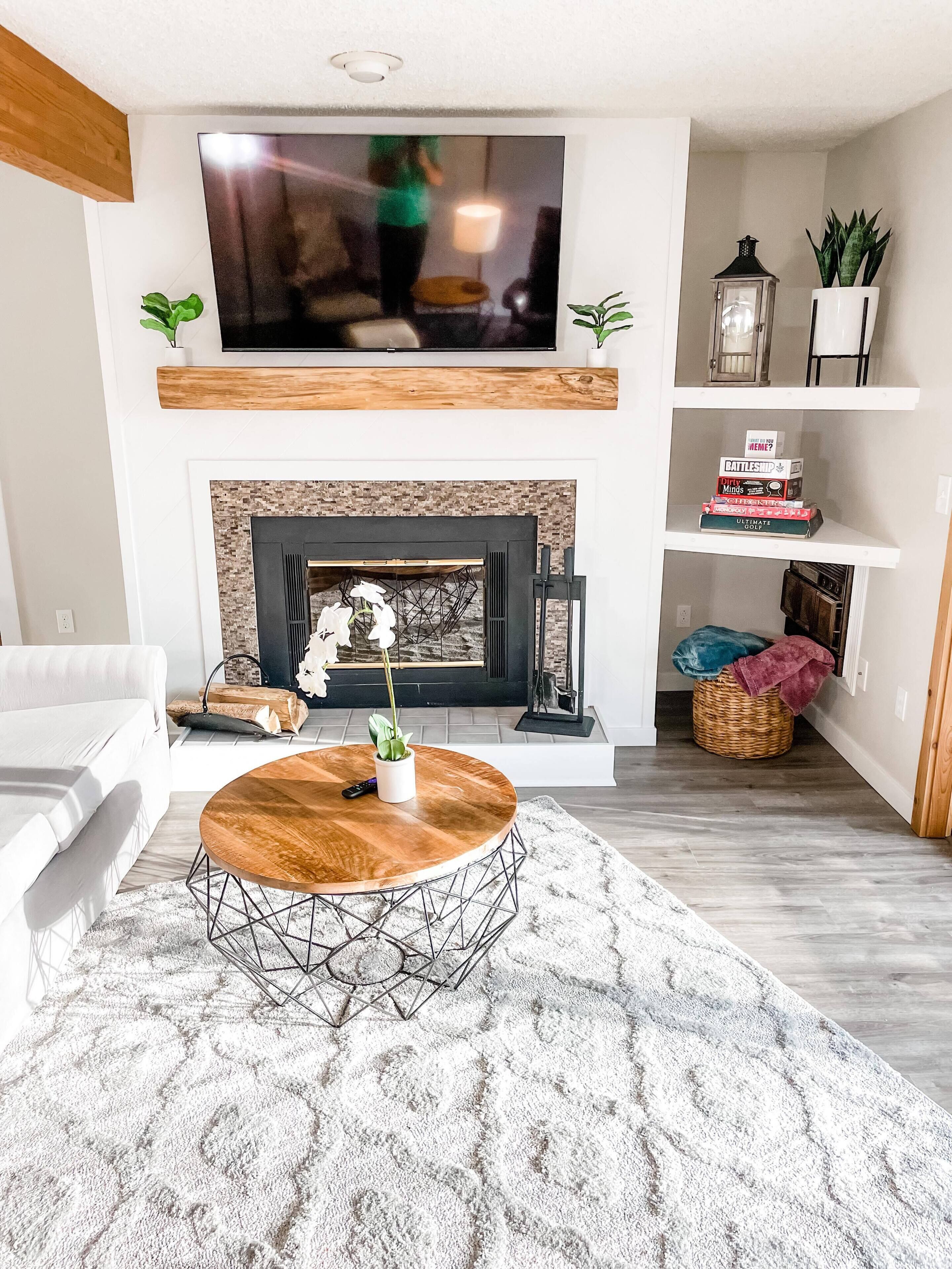 TV connectée, cheminée