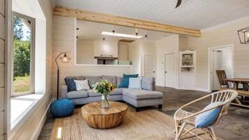 Smart TV, video games, DVD player, foosball