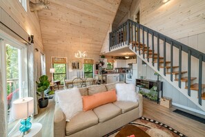 Smart TV, books, music library, stereo