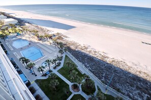 On the beach, sun-loungers, beach towels - Beachside Escape: Pool, Balcony, Free Chairs & More (Panama City Beach)