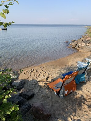 On the beach, beach towels