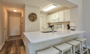 Condo, 2 Bedrooms | Private kitchen - Shore Beats Work by Pristine Properties (Port St. Joe)