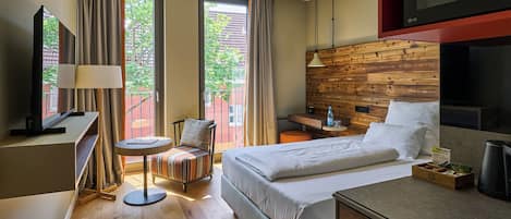 Studio | Hypoallergeen beddengoed, een minibar, een kluis op de kamer, een bureau