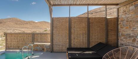 Double Room Sea View Private Pool | Hiên