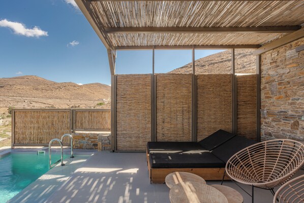 Double Room Sea View Private Pool | Terrasse/Patio