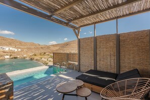 Junior Suite, Private Pool, Sea View | Terrasse/Patio