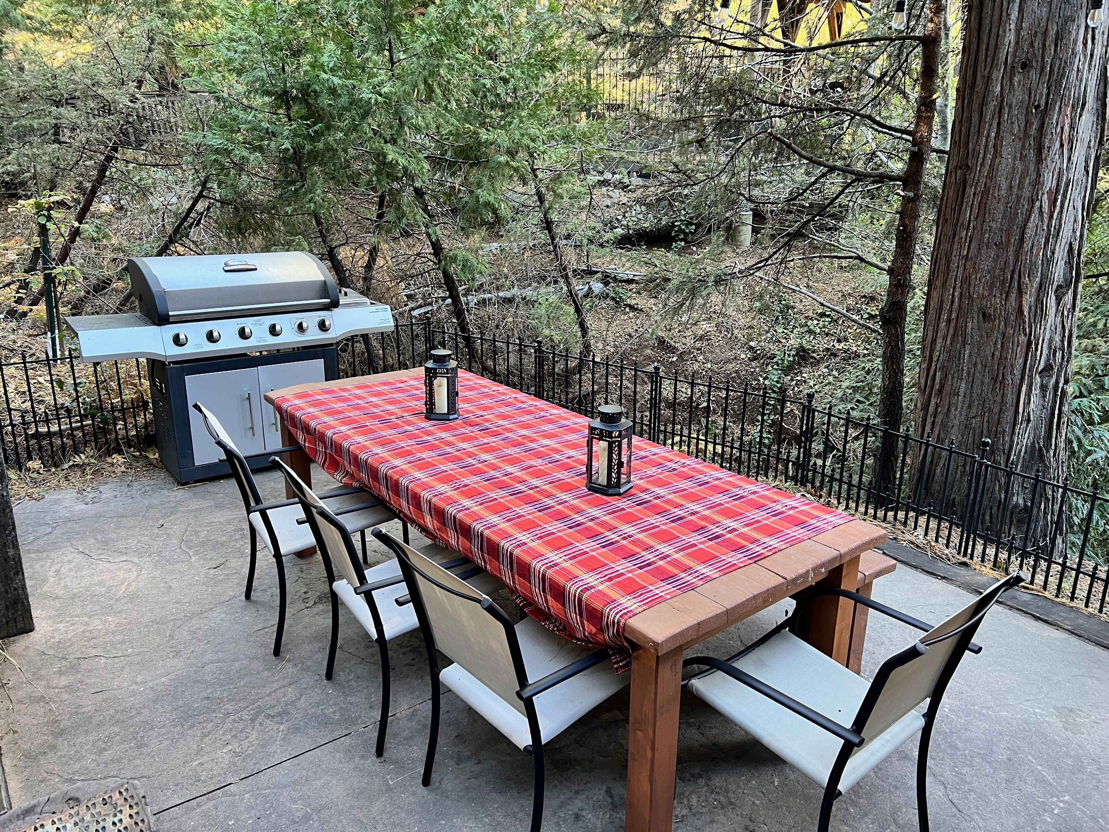Back patio has a second grill for twice the BBQing