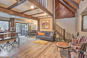 TV, fireplace, table football - Woodsy Twin Peaks Getaway w/ Hot Tub & Views! (Twin Peaks)