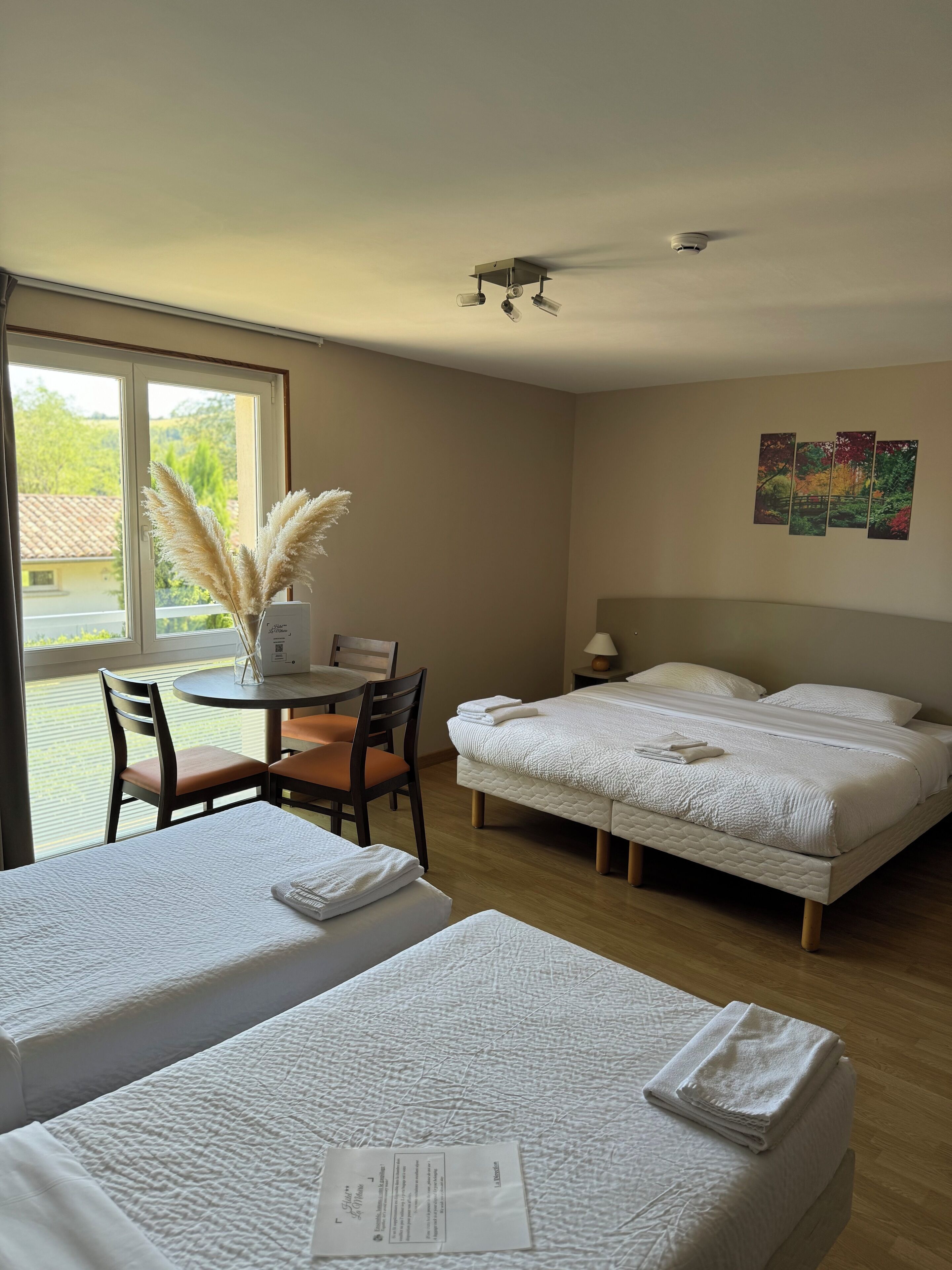 Comfort Quadruple Room, Accessible, Pool Access | Desk, laptop workspace, blackout drapes, soundproofing