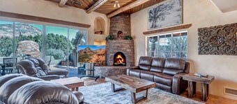 Relax at Sedona Breeze - a luxurious 3BR retreat in West Sedona with stunning red rock views.