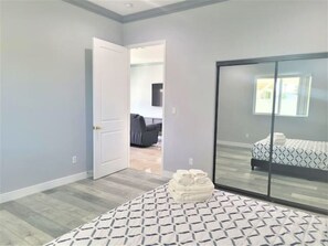 4 bedrooms, iron/ironing board, travel cot, WiFi