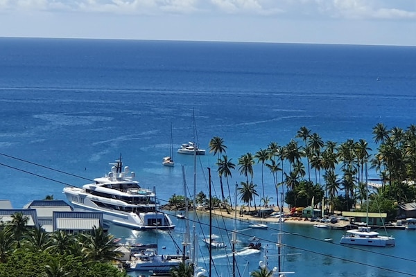 Mega Yacht & Boats in the Marigot Bay Marina