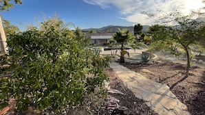 A residential area with a house, a paved driveway, and surrounding greenery. - Spacious and Private Vacation Rentals in Poway CA. (Poway)