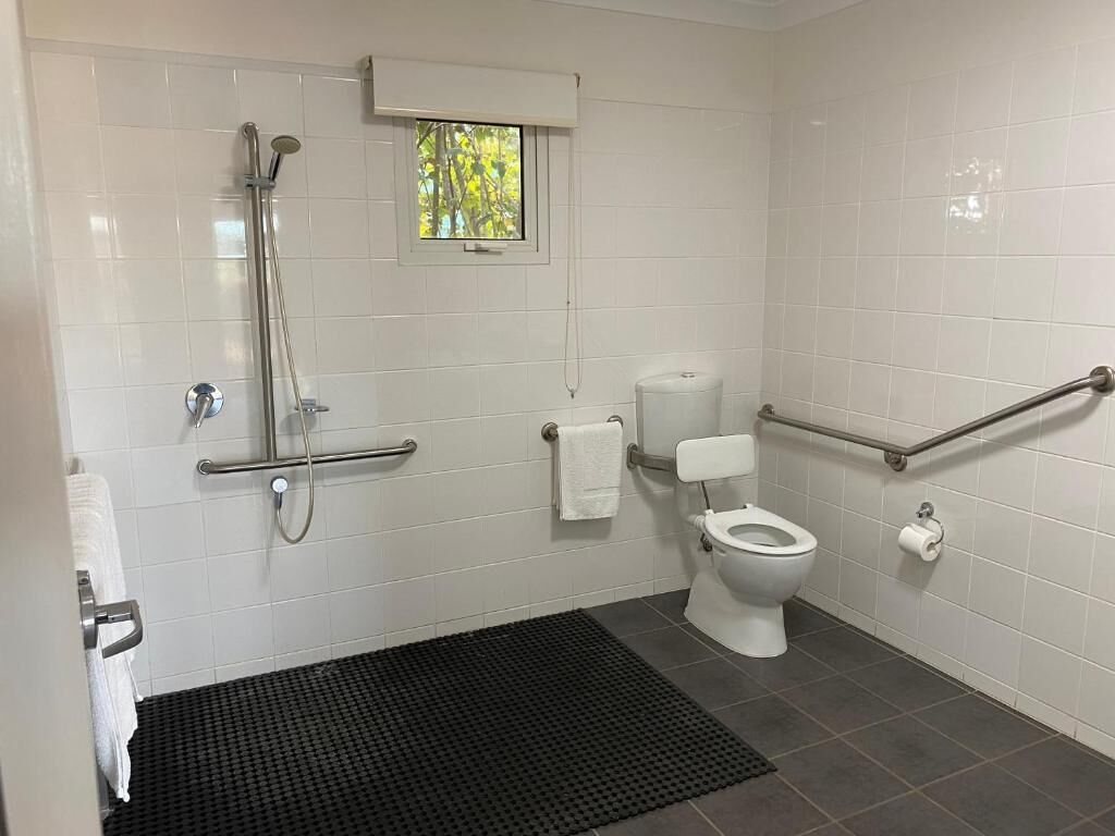 cottage - two queen & access | bathroom | shower, free toiletries, hair dryer, towels