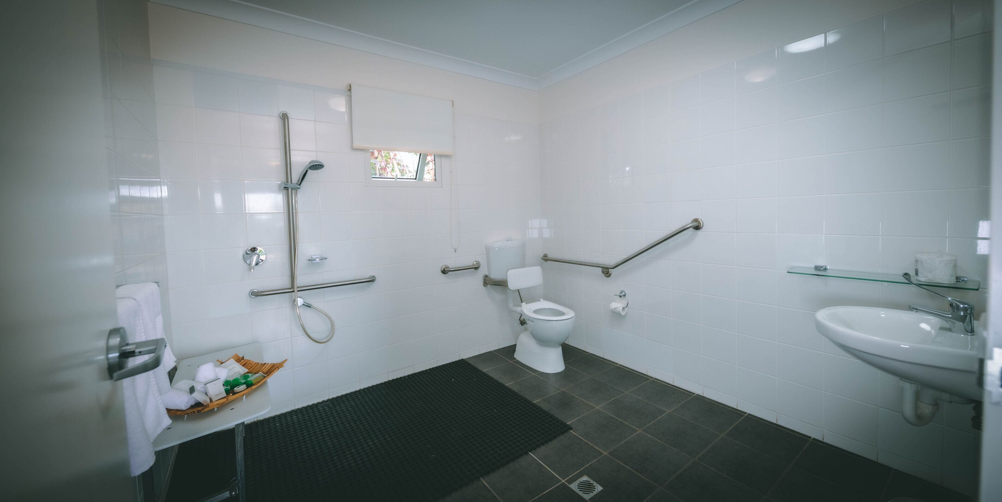 cottage - two queen & access | bathroom | shower, free toiletries, hair dryer, towels