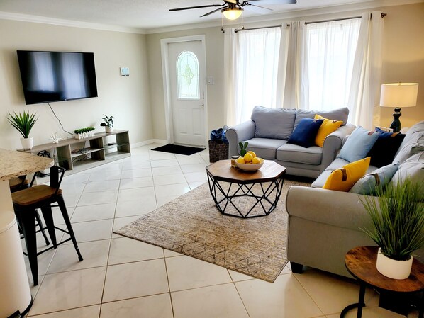 Smart TV, fireplace