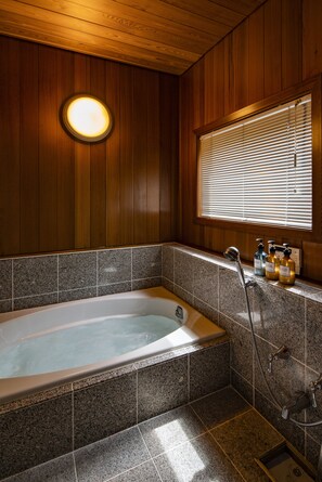 Villa, 3 Bedrooms, Non Smoking, Mountain View | Bathroom | Separate bathtub and shower, jetted bath, rainfall showerhead - VILLA assist KARUIZAWA (Karuizawa)