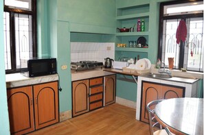 Fridge, microwave, electric kettle, cookware/dishes/utensils - First Apartment(Thamel 5 min walk 2BHK) 1st Floor (Kathmandu)