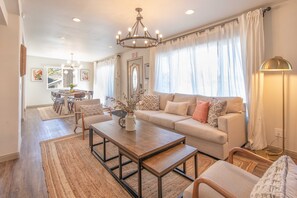 Smart TV, fireplace, table football