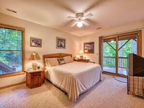 2 bedrooms, desk, iron/ironing board, free WiFi - Enchanted Secluded Cabin w/ Hot Tub, Fire Pit, and Pets Welcome (Maggie Valley)