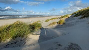 Beach nearby, sun loungers