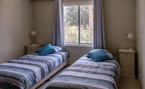 2 bedrooms, in-room safe, iron/ironing board, travel crib