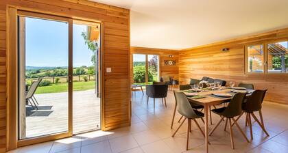 Lodge Erable **** SPA Sauna panoramique vue sur les monts du Morvan au calme