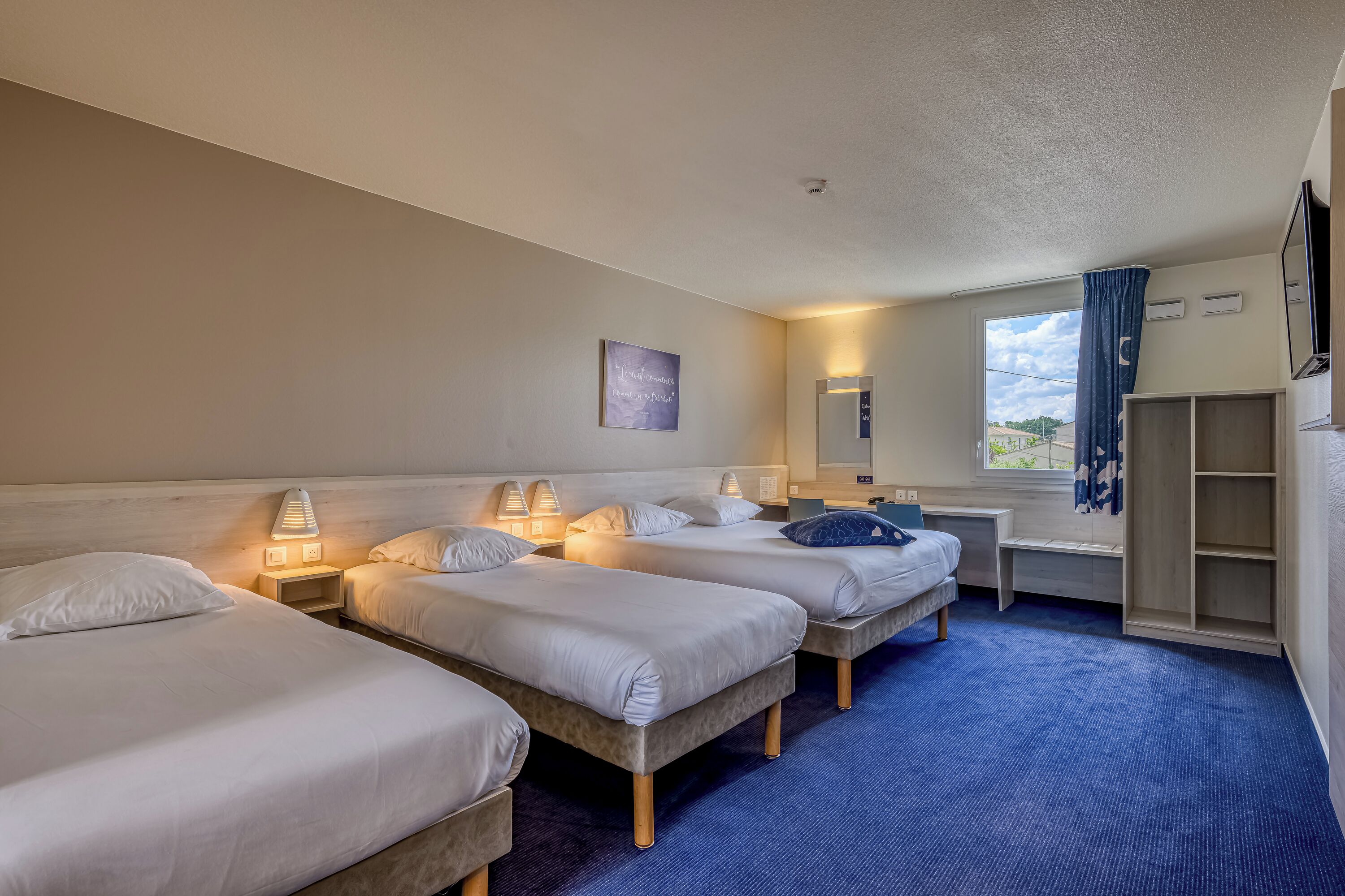 family room | 1 bedroom, desk, laptop workspace, soundproofing