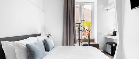 Chambre Double, terrasse | Literie de qualité supérieure, décoration personnalisée