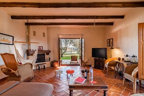 TV, fireplace, DVD player