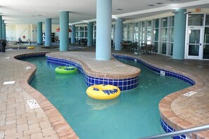 Indoor pool, a heated pool - Guest Favorite ~ Newly Renovated ~ 18th Floor Direct Ocean + SkyWheel Views (Myrtle Beach)