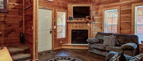 TV connectée, cheminée, Netflix, Hulu