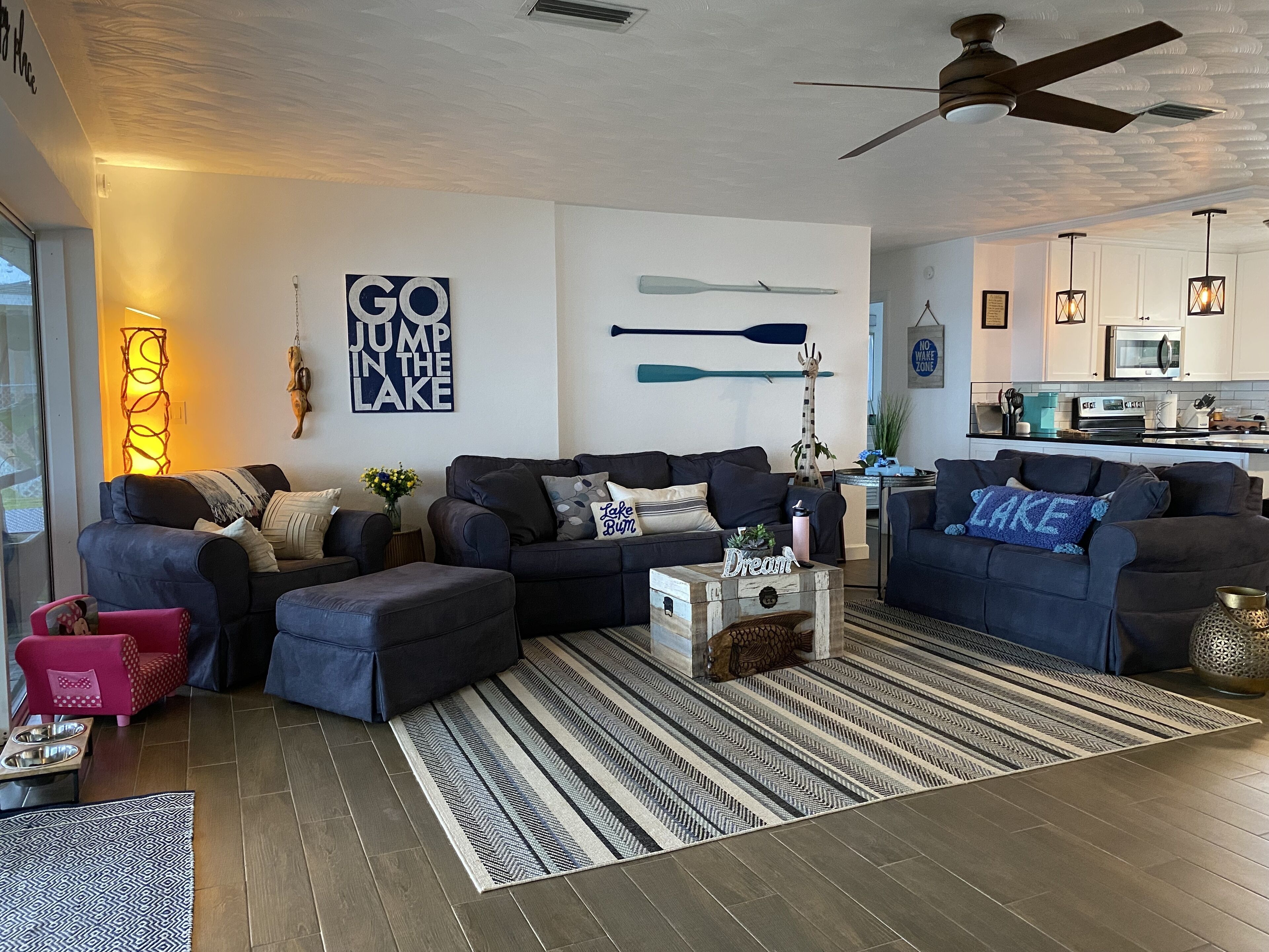 Newly Renovated Lake June home with spectacular sunsets, dock  and private beach