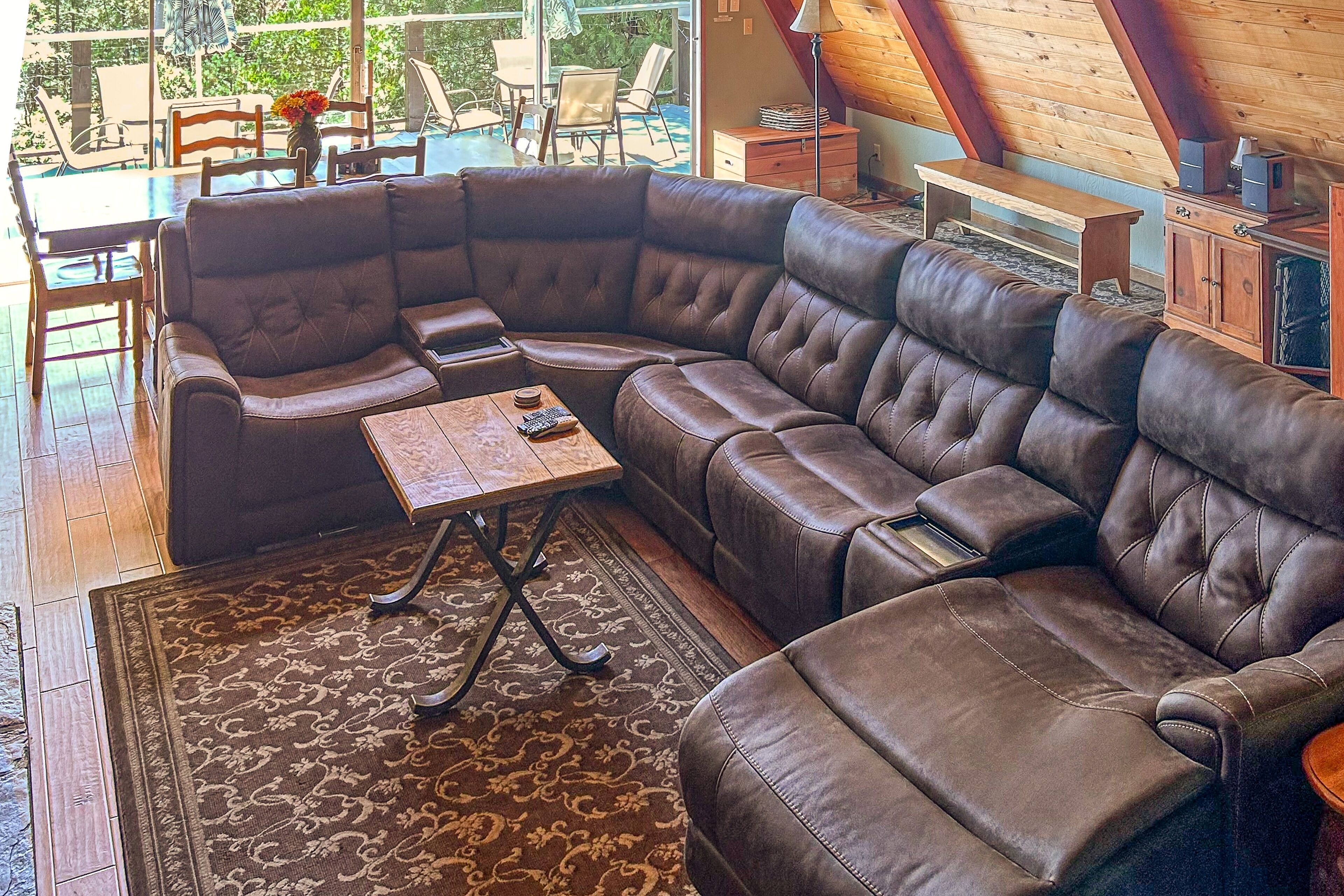 Three-story home in Willow Cove with 2 decks & great views - walk to Bass Lake