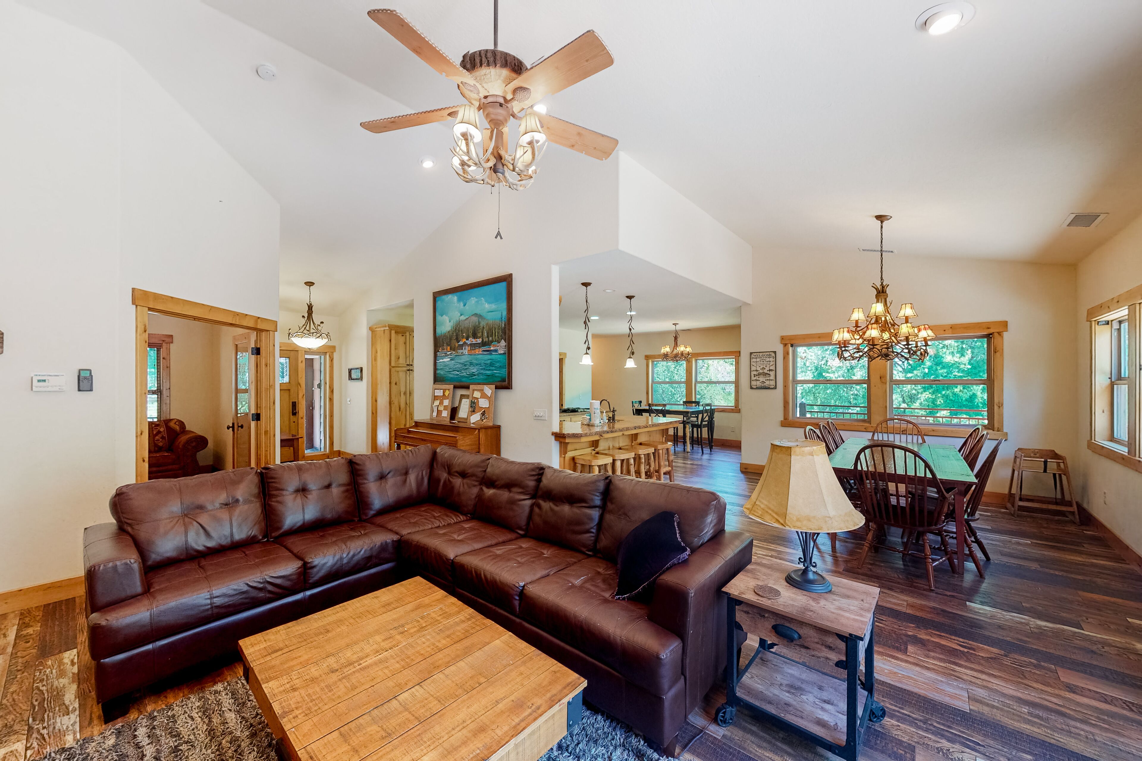 Huge home with indoor basketball court, pool table, boat slip, fireplace & patio