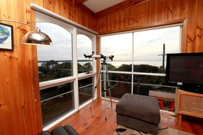 Smart TV, fireplace, video games, stereo