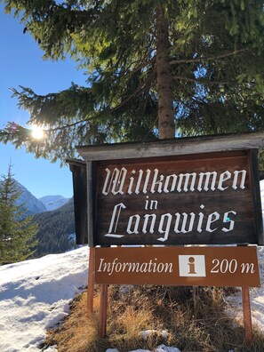Discover Langwies, where scenic views of snow-covered mountains and pine trees await.