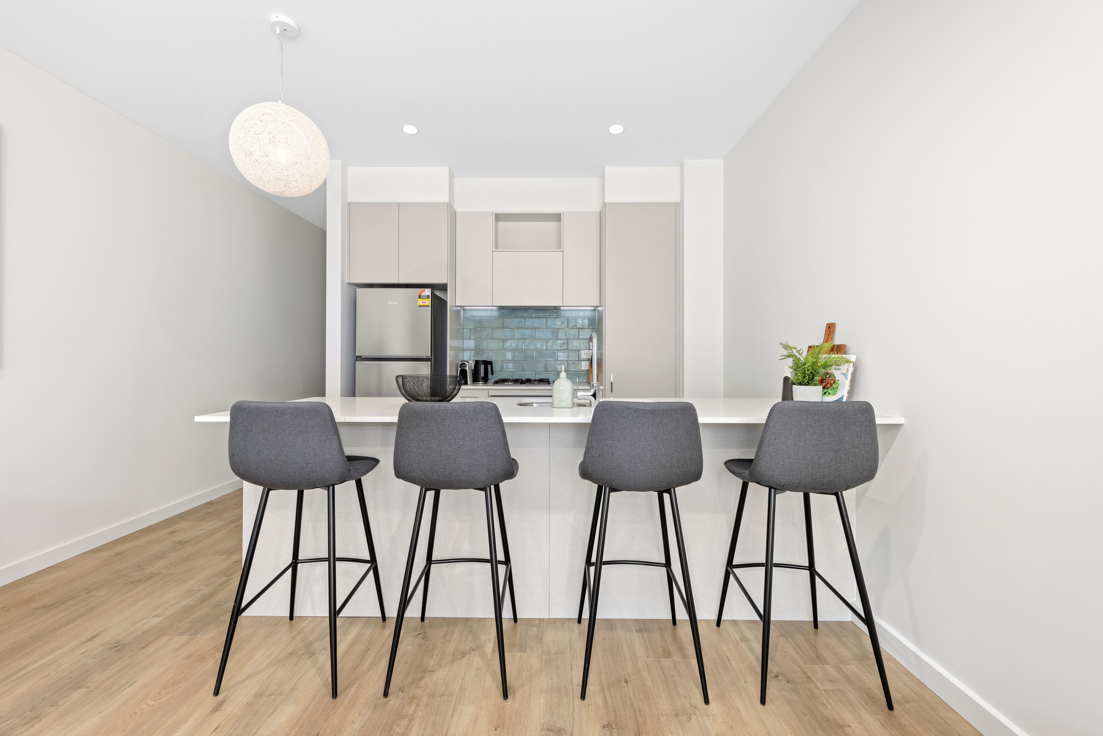 Three Bedroom Townhouse With Parking | Private kitchen | Full-size fridge, microwave, oven, stovetop