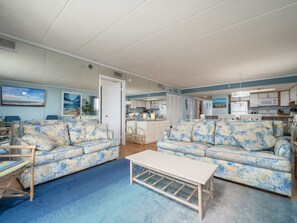 TV, books - Spacious and well-equipped 3 Bedroom, oceanfront, mid-town with outdoor pool! (Ocean City)