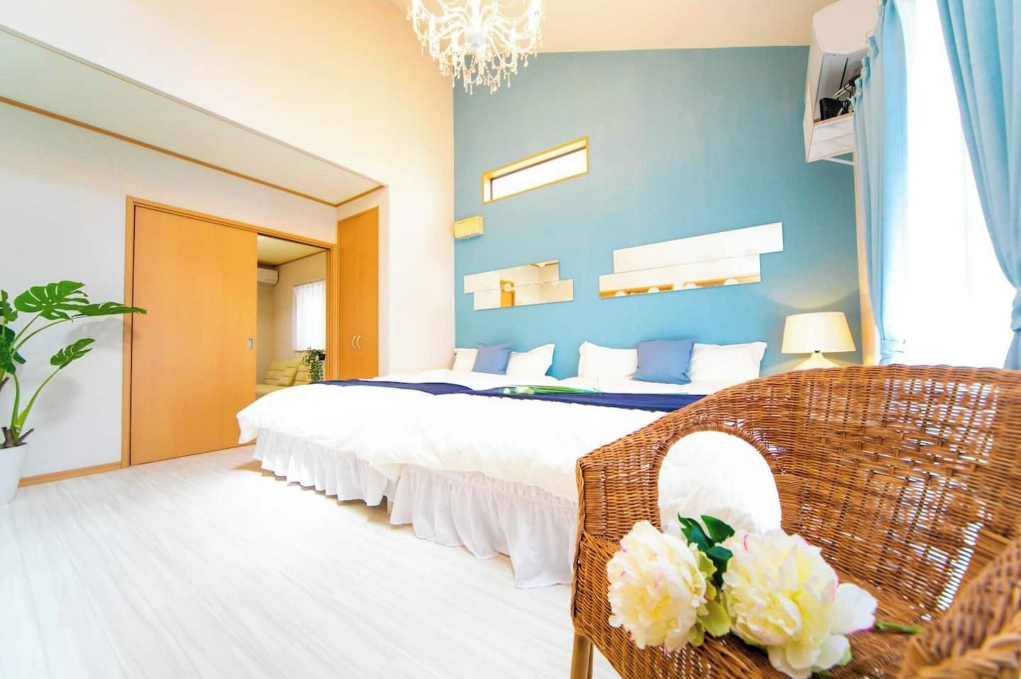 2 bedrooms, desk, iron/ironing board, WiFi (free)