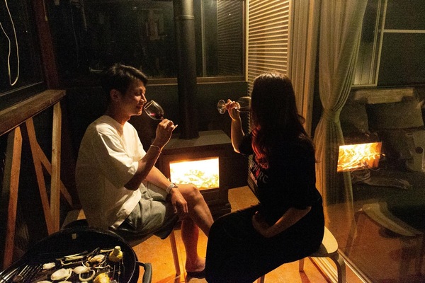 Wood stove on the sundeck