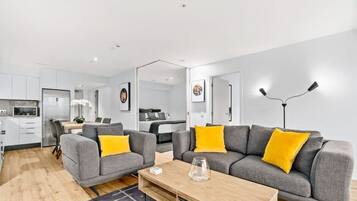 TV, fireplace, offices