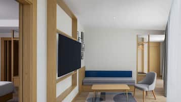 Suite, 1 Bedroom | Living area | 52-inch LED TV with satellite channels