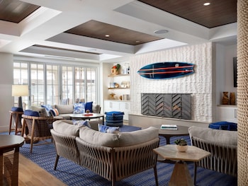 Sitting area in hotel lobby at Shore House at The Del, LXR Hotels & Resorts