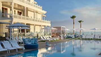 2 outdoor pools, open 8:00 AM to 8:00 PM, cabanas (surcharge)