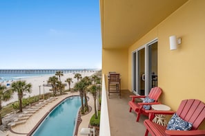 Apartment, 1 King-Bett und Schlafsofa, Balkon, Meerblick (Calypso Resort 305w) | Terrasse/Patio