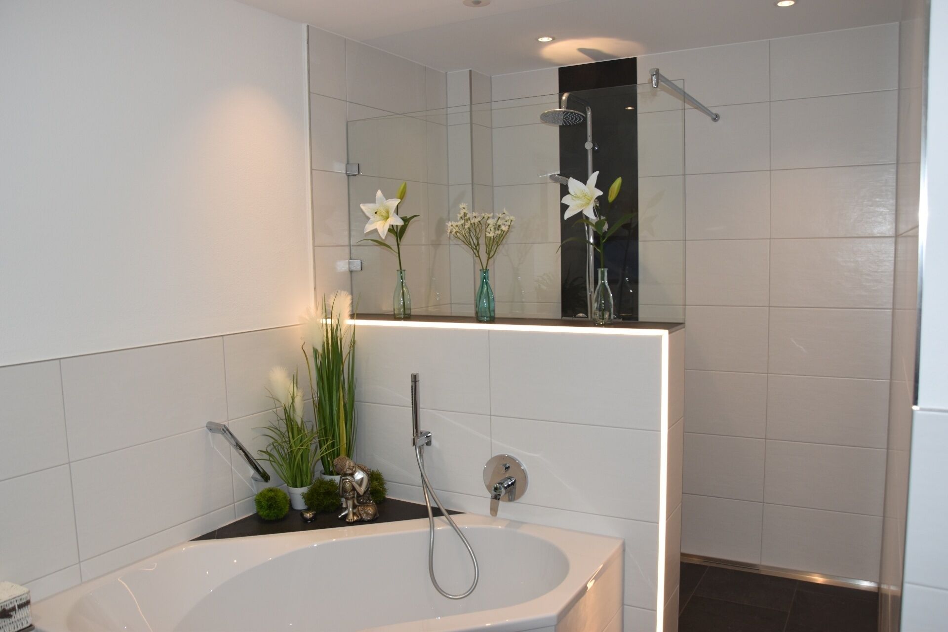 Bathtub, hair dryer, towels, soap