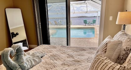 Stunning open water view 3 bedroom house, pool, private dock