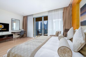 Iron/ironing board, free WiFi, bed sheets -  SuperHost - Spacious Studio With Direct Burj Khalifa View I Address Dubai Mall (Dubai)
